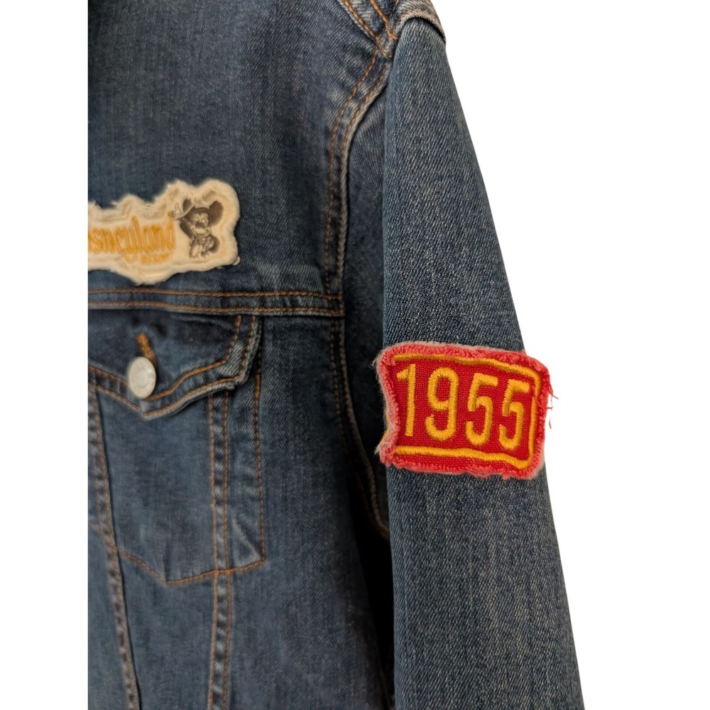 Womens Disney Parks Resort Mickey Mouse Denim Jean Jacket 1955 Patch Medium - Picture 4 of 5